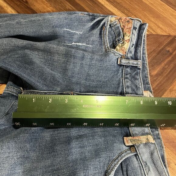 Sundance‎ Jeans Patchwork Denim Floral Tapestry Accents Womens 28 Hippie - Picture 6 of 9